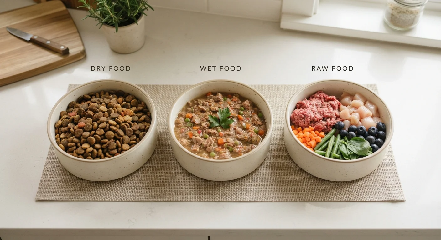 Dry Food, Wet Food, and Raw Diets: Weighing the Options for Your Pet